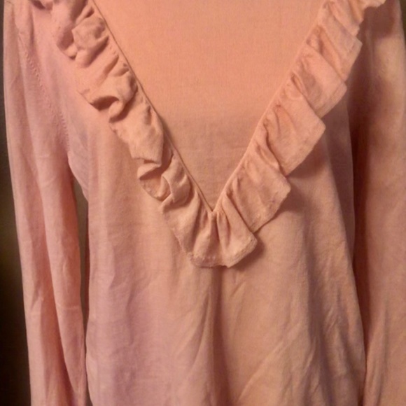 100% cotton Ralph Lauren pink ruffle sweater size XL - Picture 4 of 6